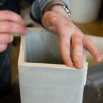 Meghan Downs at work in the YAS ceramics starter studio at Manor Oaks in Sheffield 2017